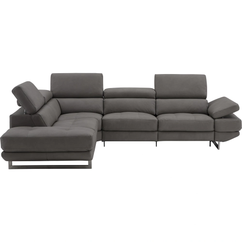 Annalaise Power Recline Sectional Sofa with Left Facing Chaise in Truffle Leather